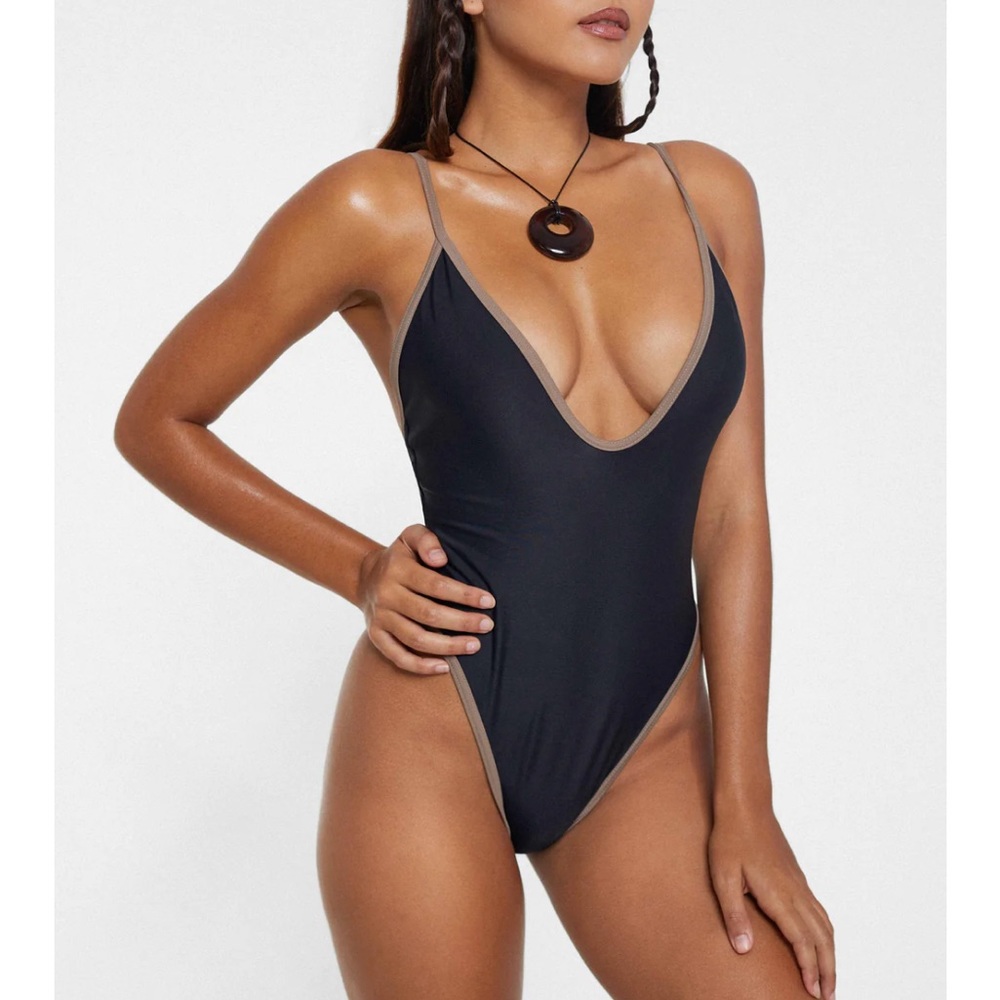 SoSo Swim Suit- one piece original cut in black
